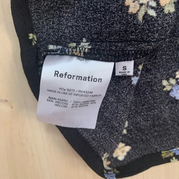 Reformation Floral Front Slit Mini Dress S EUC - Picture 4 of 5